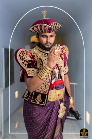 Light Maroon Gold, Red & White Work: LM - 1102