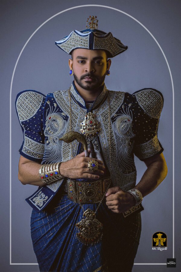 Light Blue White & Gold Work Mix Groom Jacket by mr. Nilame Nilame Adum 03