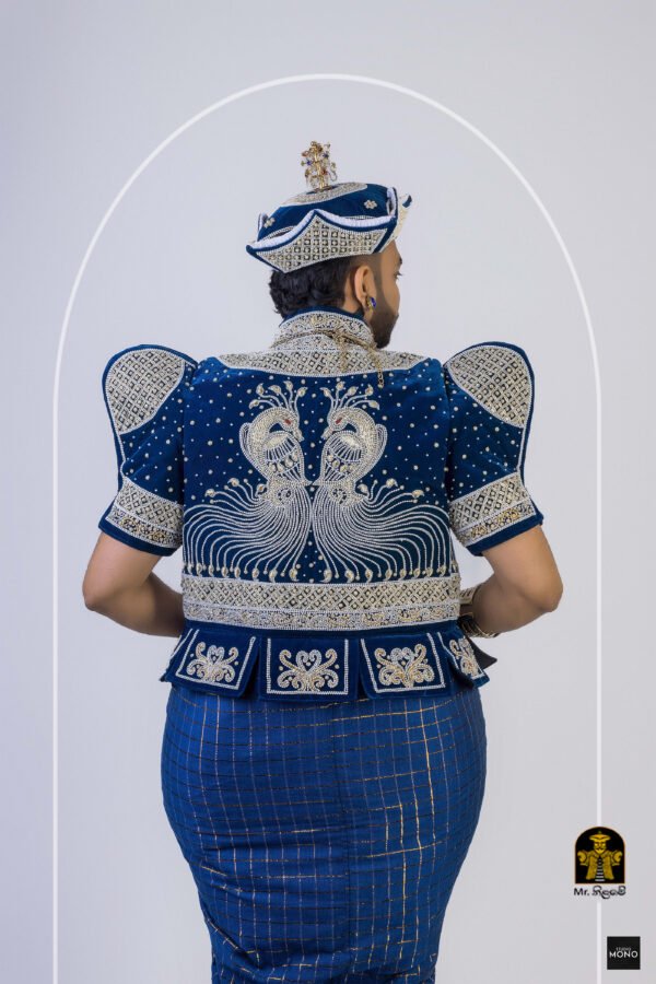 Light Blue White & Gold Work Mix Groom Jacket by mr. Nilame Nilame Adum 04